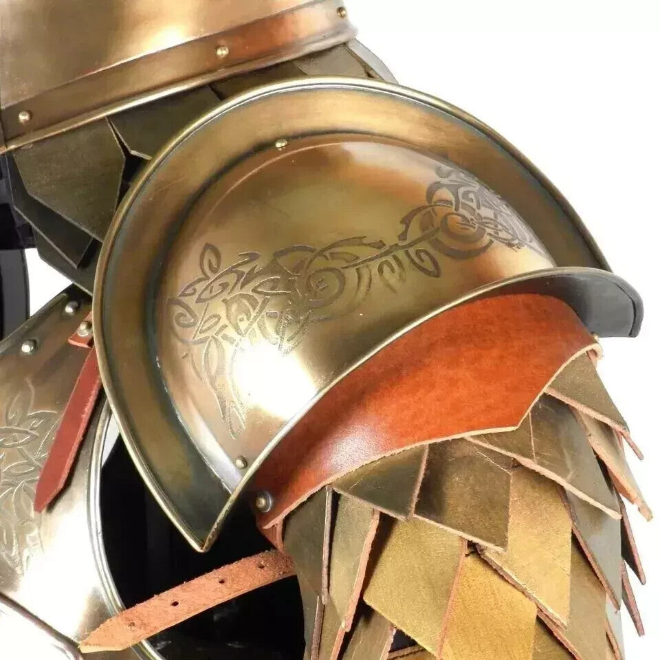 Detailed View of Medieval Shoulder Pauldrons and Arm Armor – Artisans Hub