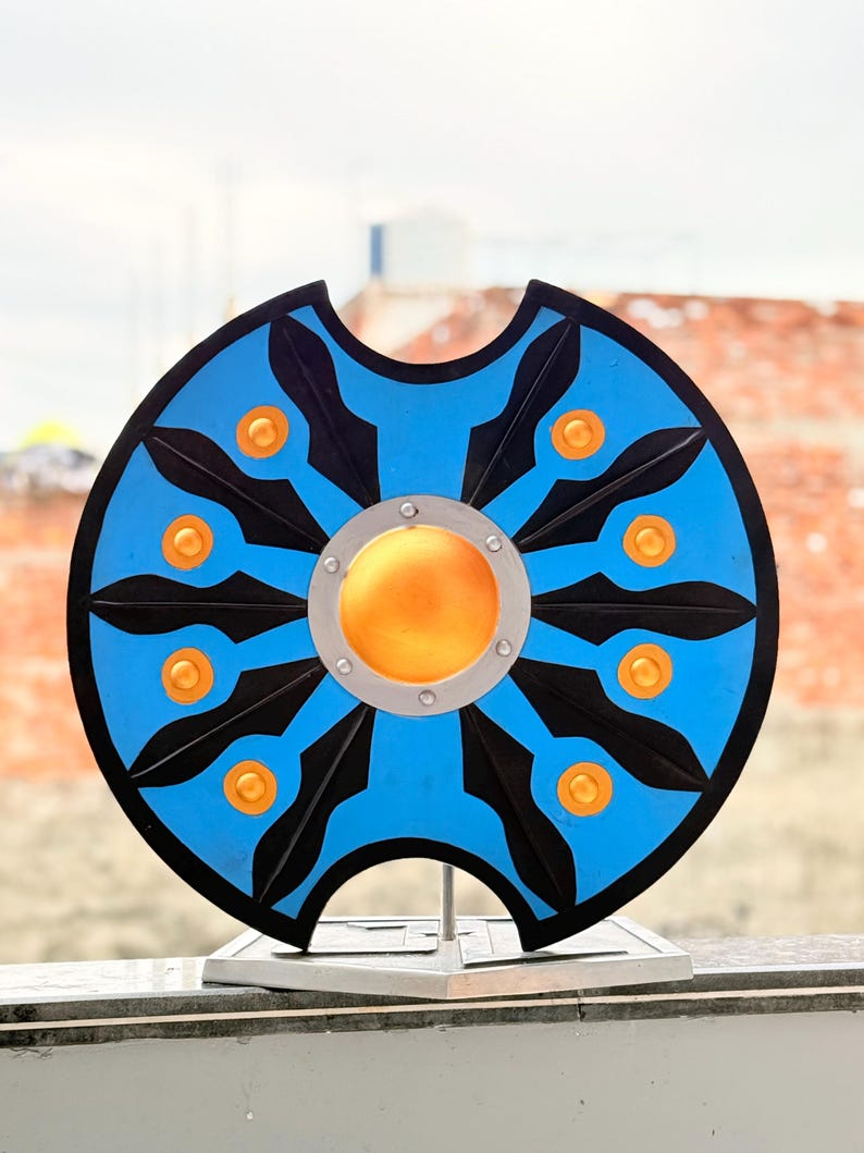 Spartan LARP Cosplay Shield – Troy Wooden Shield with Authentic Greek Warrior Design