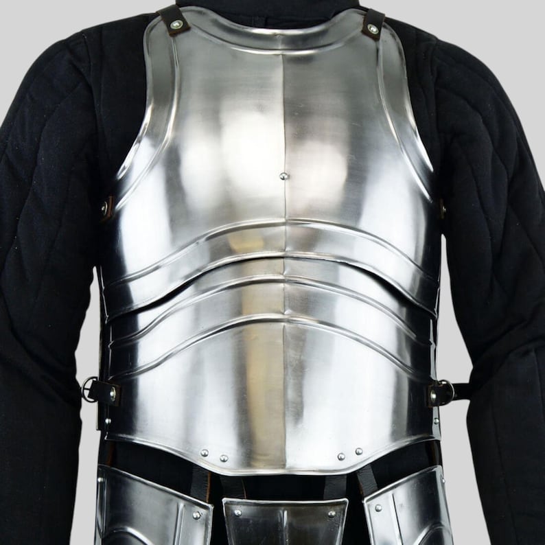 Steel breastplate armor with adjustable leather straps – perfect for medieval cosplay or reenactment