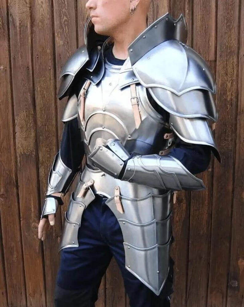 18GA steel gauntlets and thigh armor for LARP and medieval combat