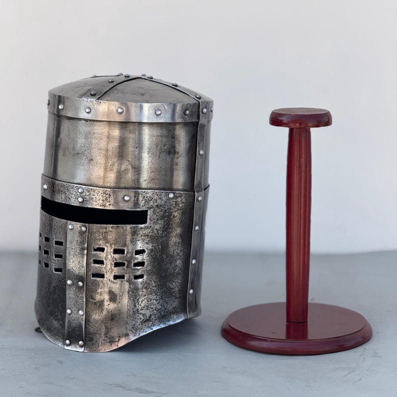Battle ready steel knight armor helmet for cosplay and reenactments