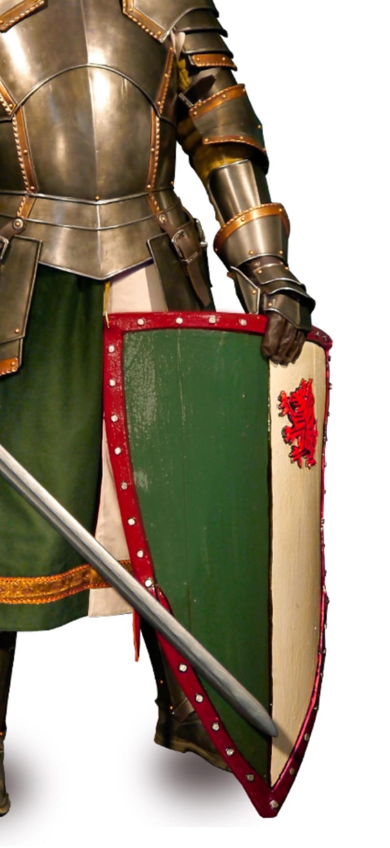Templar Armor LARP Costume including cuirass, gauntlets, and greaves