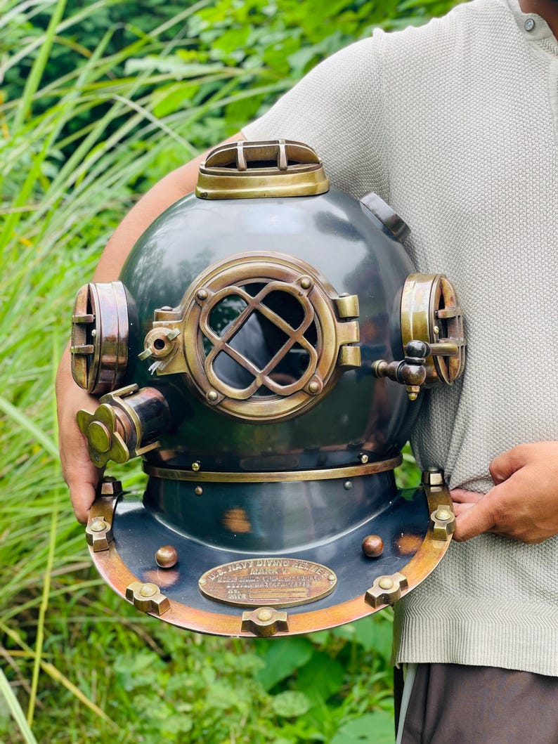US Navy Marine Diving Helmet replica made from steel and aluminum