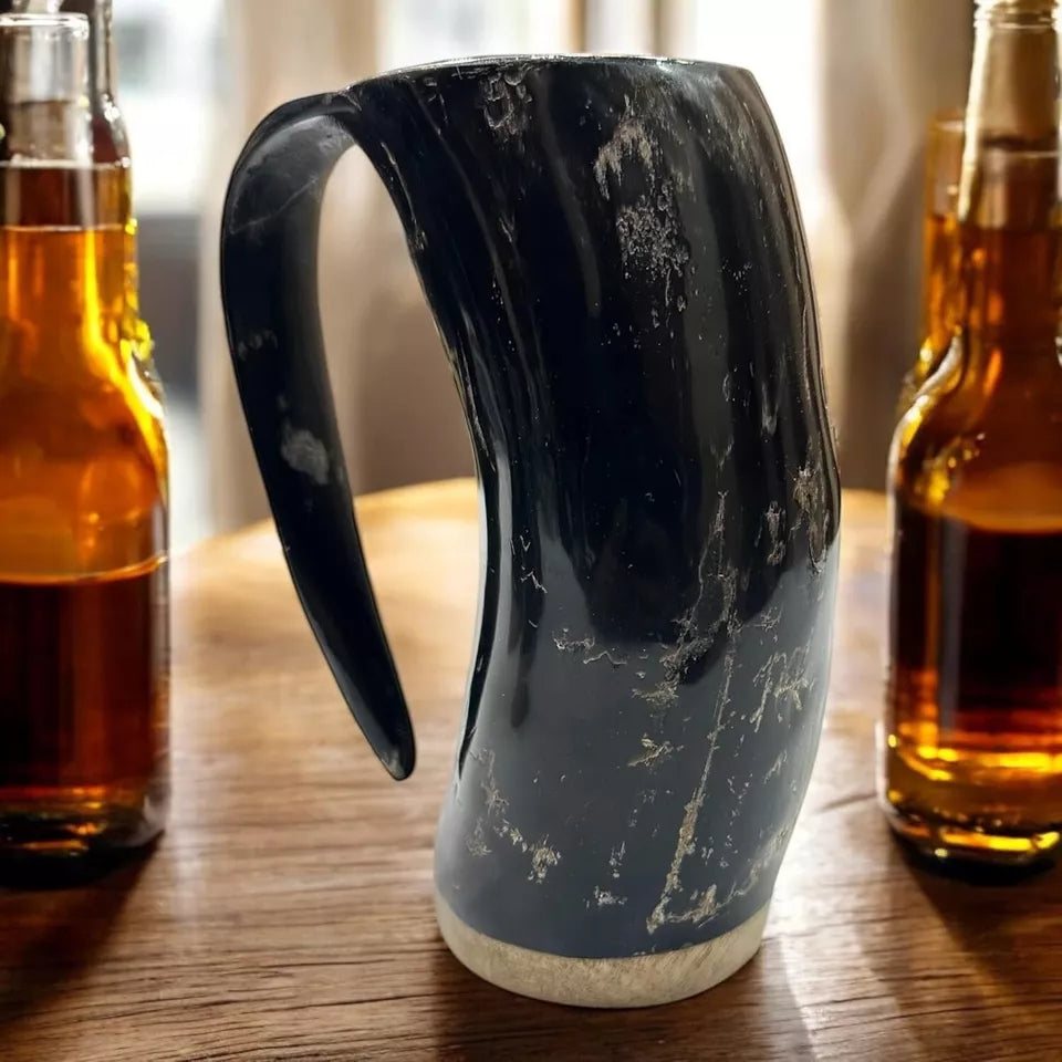 Viking horn mug ideal as a unique wedding or birthday gift for men
