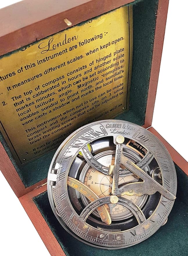 Vintage Brass Compass – Antique Maritime Navigation Gift for Him