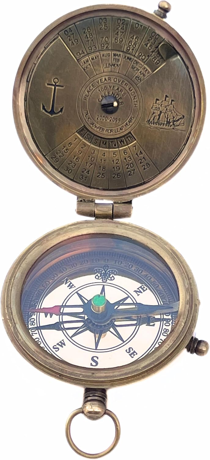 Vintage brass compass keepsake, perfect for graduation or retirement gift