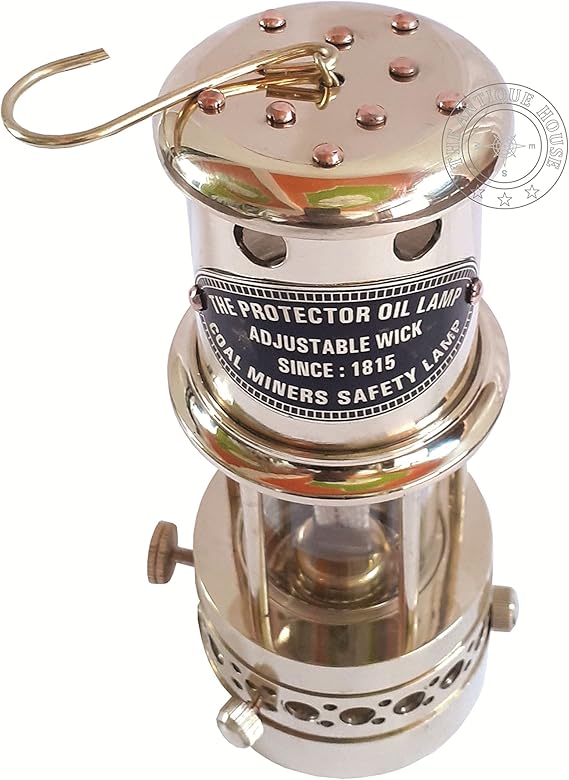 Vintage Maritime Brass Miner Lamp 7 Inch Height Solid Brass Lamp