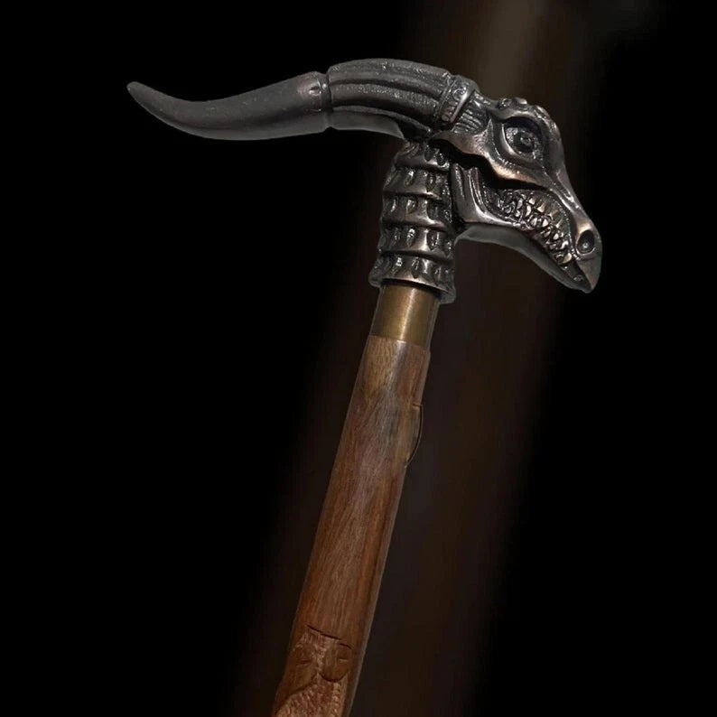 Vintage nautical dragon hiking cane wooden walking stick for gentlemen