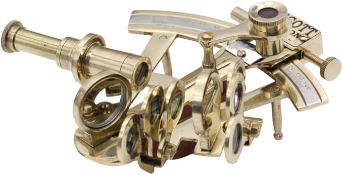 Portable vintage nautical sextant ideal as a maritime gift for collectors