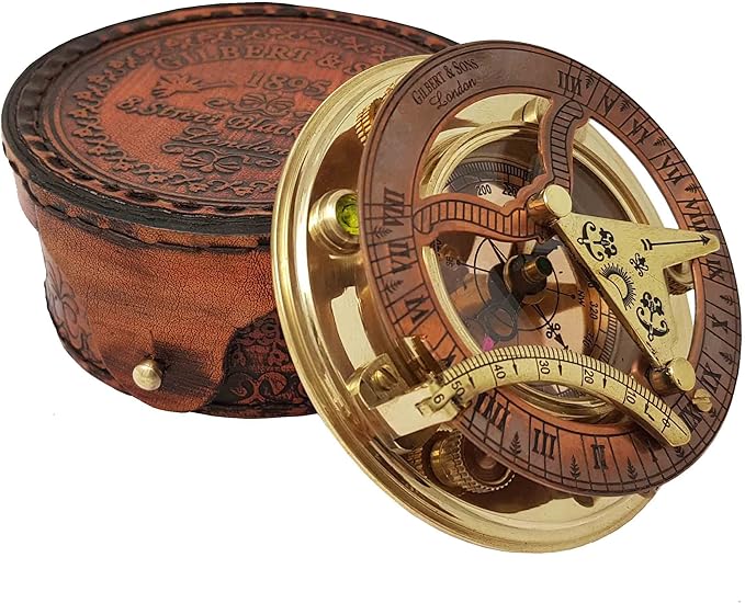 Vintage Ship Compass – Brass Nautical Style Sundial for Decoration
