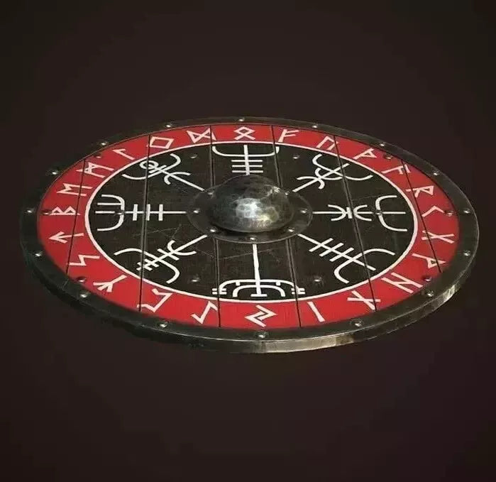 24-inch vintage Viking shield displayed as a decorative collectible item