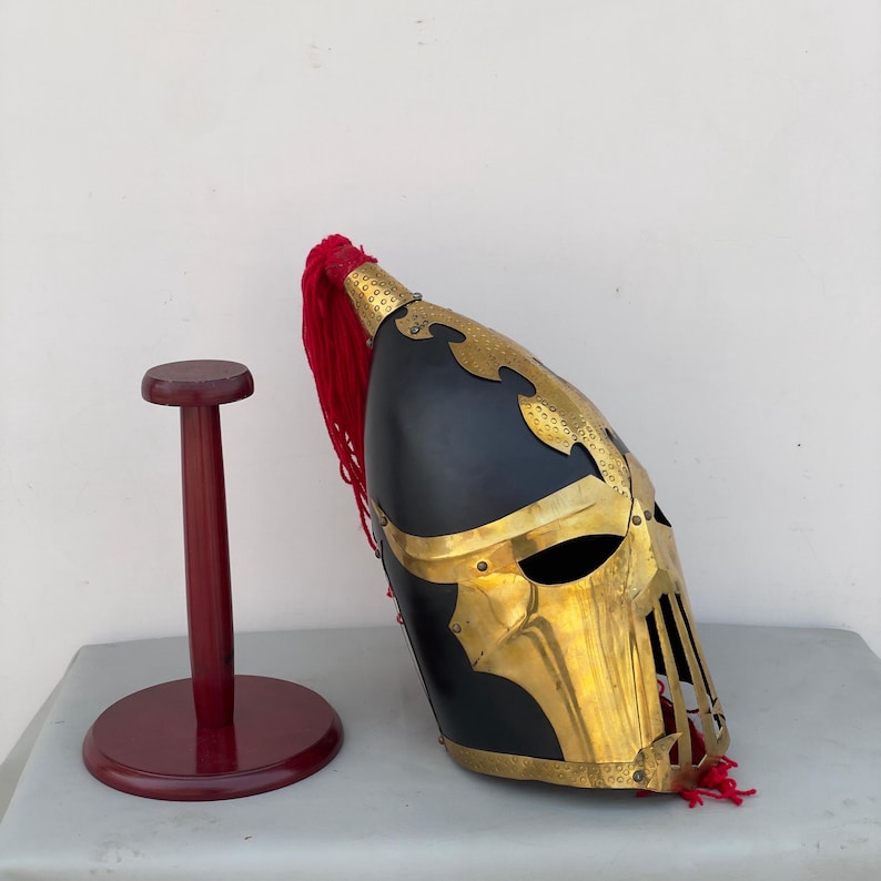 Side profile of Warhammer Fantasy High Elf armor helmet for cosplay
