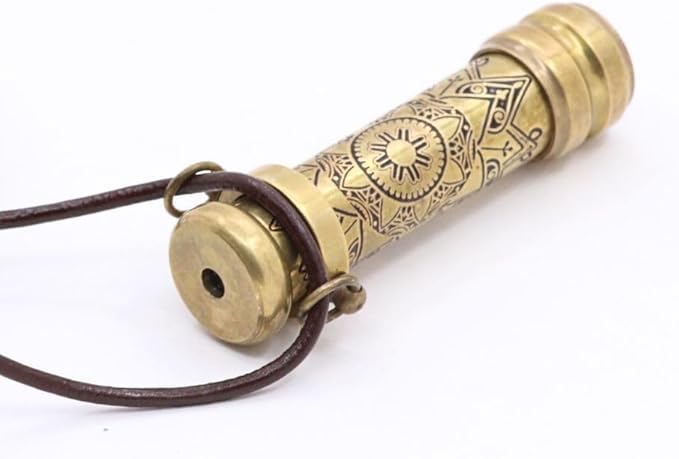 Wearable pocket kaleidoscope with adjustable leather cord