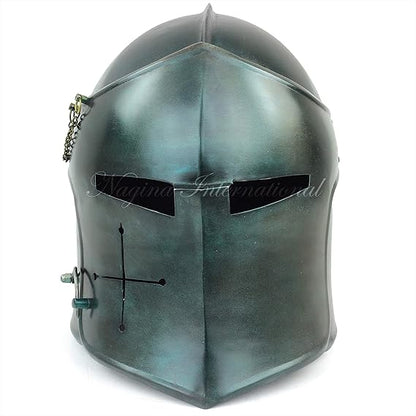 15th-century Barbuta helmet with visor, perfect for LARP costumes, historical reenactments, and themed events