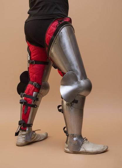 18 gauge mild steel medieval leg armor for LARP and reenactment