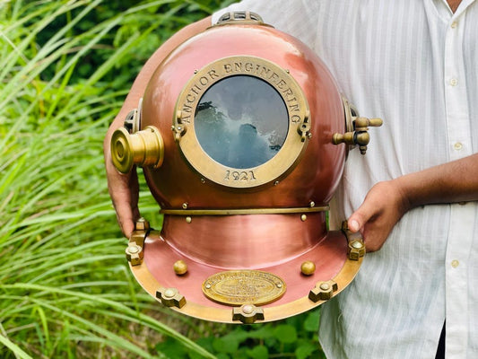 1921 Anchor Engineering Diving Helmet front view with antique finish