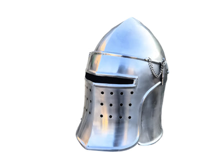 Barbuta Armor Helmet - Opening Visor for LARP & Renaissance Costume