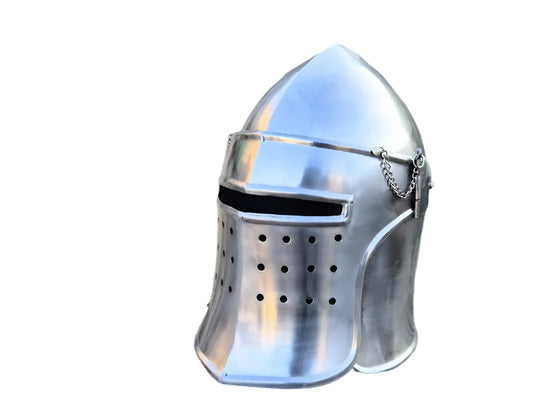 Barbuta Armor Helmet - Opening Visor for LARP & Renaissance Costume