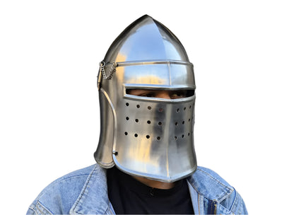 Barbuta Armor Helmet - Opening Visor for LARP & Renaissance Costume