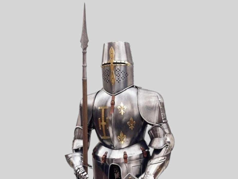 6 Feet Wearable Crusader Armor for LARP and Medieval Home Decor