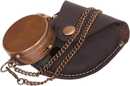 Thoreau's Go Confidently Vintage Brass Pocket Compass – Graduation & Steampunk Gift for Him or Her