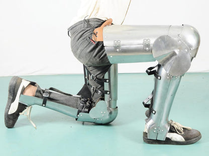 Men's Medieval Full Leg Armor – Adjustable Leather Straps for Comfortable Wear