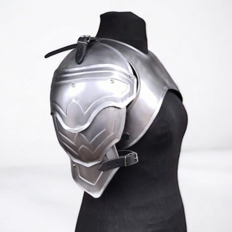 Adjustable genuine leather straps on medieval Valkyrie armor for secure fit