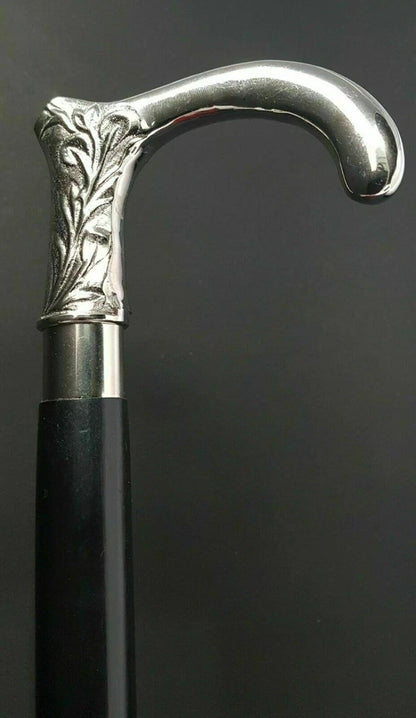 Adjustable wooden stick with brass handle nautical walking cane