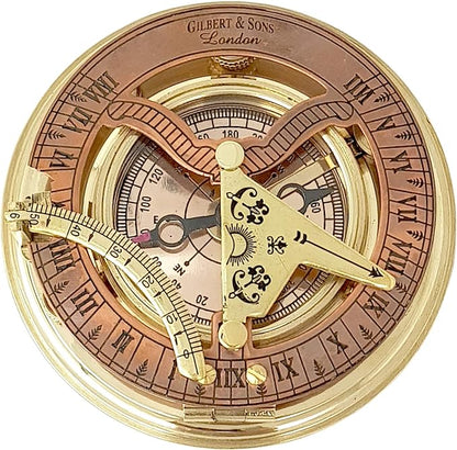 Antique Copper Sun Clock – Maritime Navigation Gift for Him