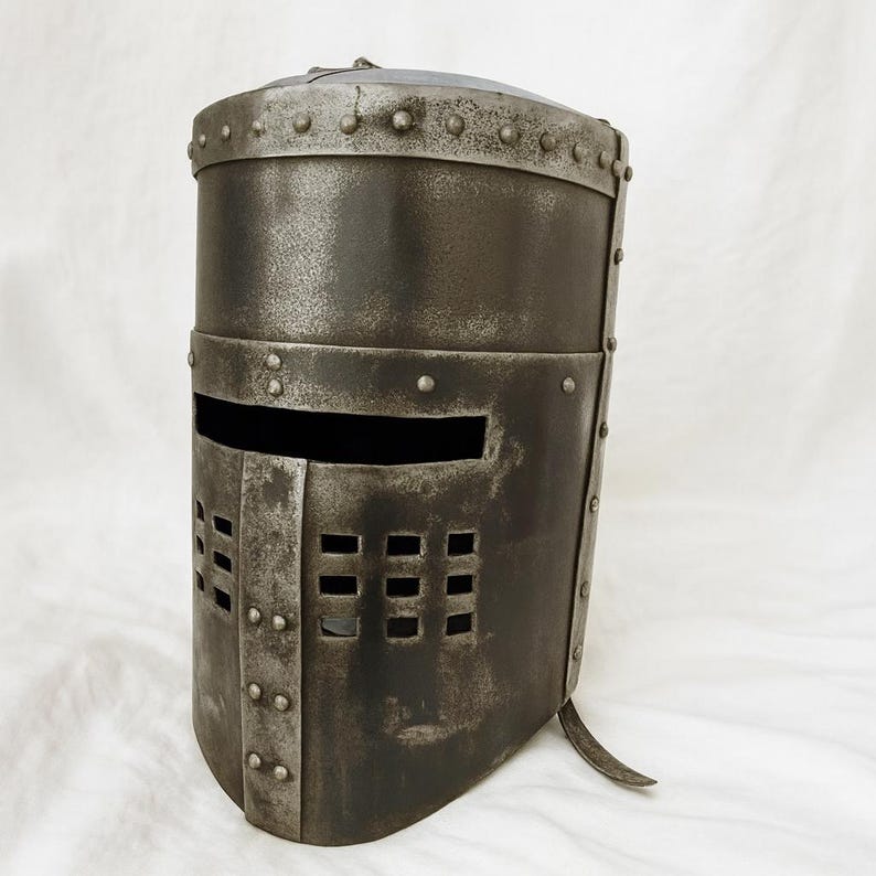 Antique old-steel crusader helmet – perfect for historical display and reenactments