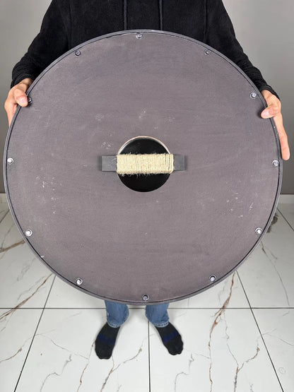 Back view of Artisans Hub Dragon Shield showing straps and construction details


