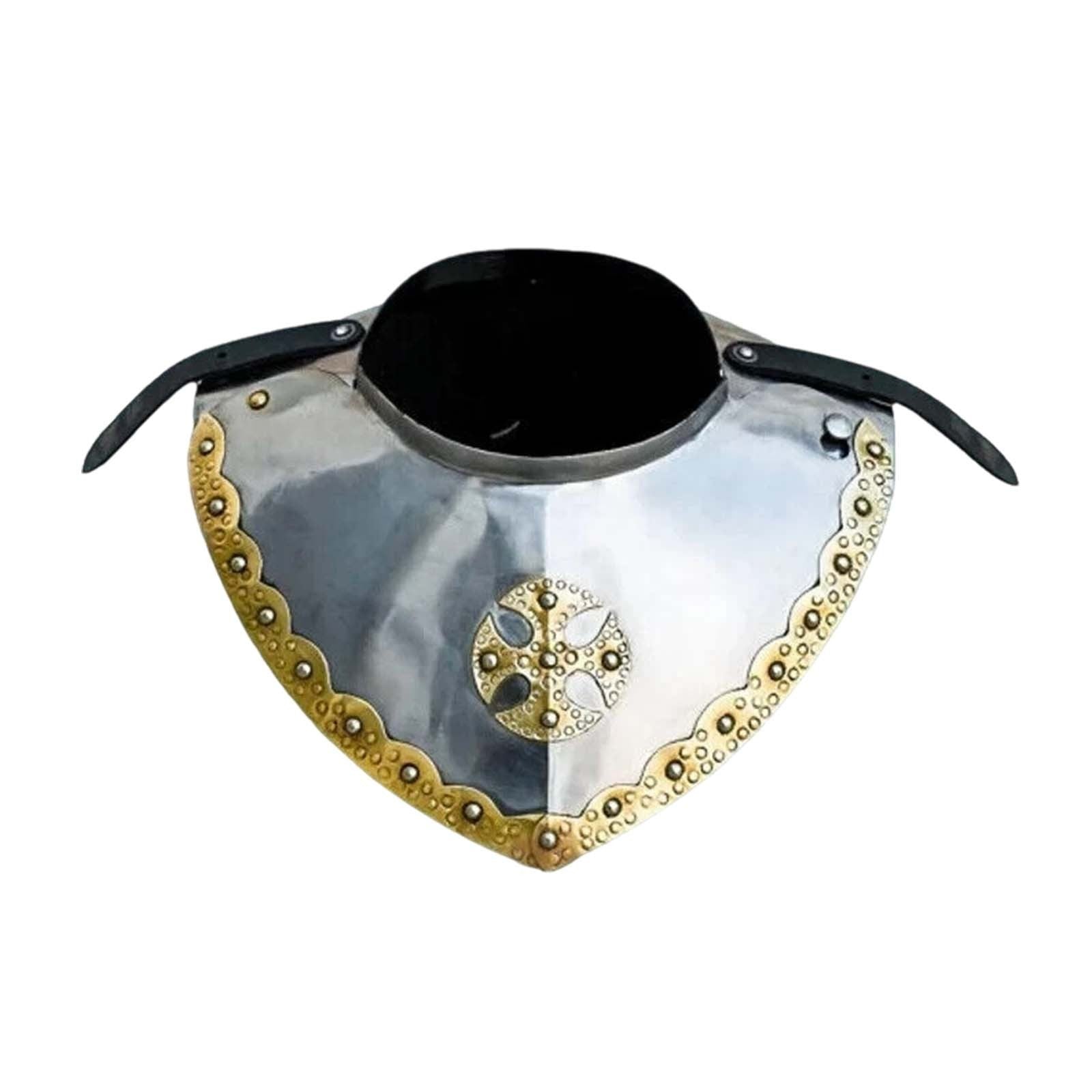 Front view of handcrafted Medieval Steel Gorget Neck Guard by Artisans Hub
