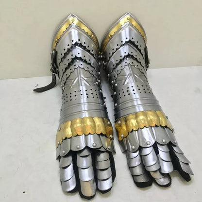 Close-up of articulated finger plates on Artisans Hub Medieval Gauntlets


