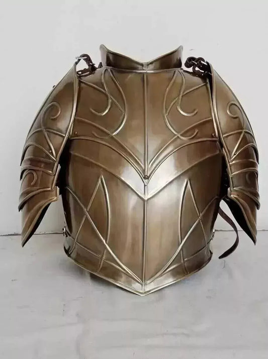 Front view of Artisans Hub LOTR Elven Armor Cuirass with Pauldrons, mild steel cosplay armor
