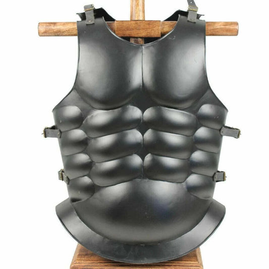 Front view of Artisans Hub Medieval Body Armor Jacket – Roman cuirass with Greek breastplate design