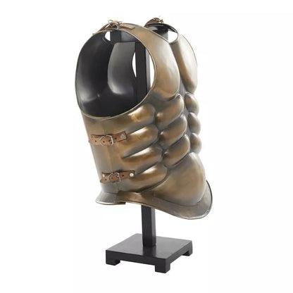 Side angle of Artisans Hub medieval chest armour showing adjustable leather straps