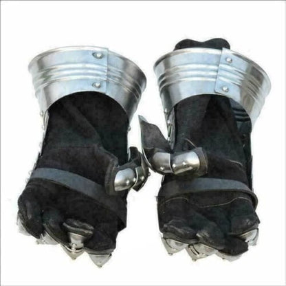Close-up of plated fluted metal detail on Artisans Hub Medieval Gauntlets

