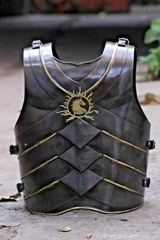 Artisans Hub medieval Roman Greek muscle cuirass with black polished finish – full view

