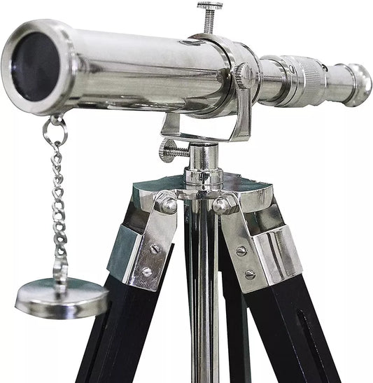 Handmade Silver Brass Nautical Telescope by Artisans Hub


