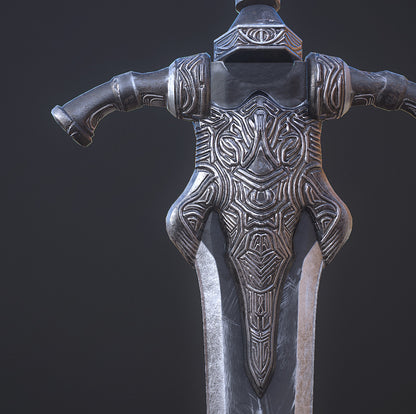 Close-up front view of Knight Artorias Greatsword Replica – Handcrafted fantasy sword by Artisans Hub

