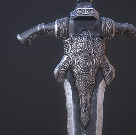 Close-up front view of Knight Artorias Greatsword Replica – Handcrafted fantasy sword by Artisans Hub

