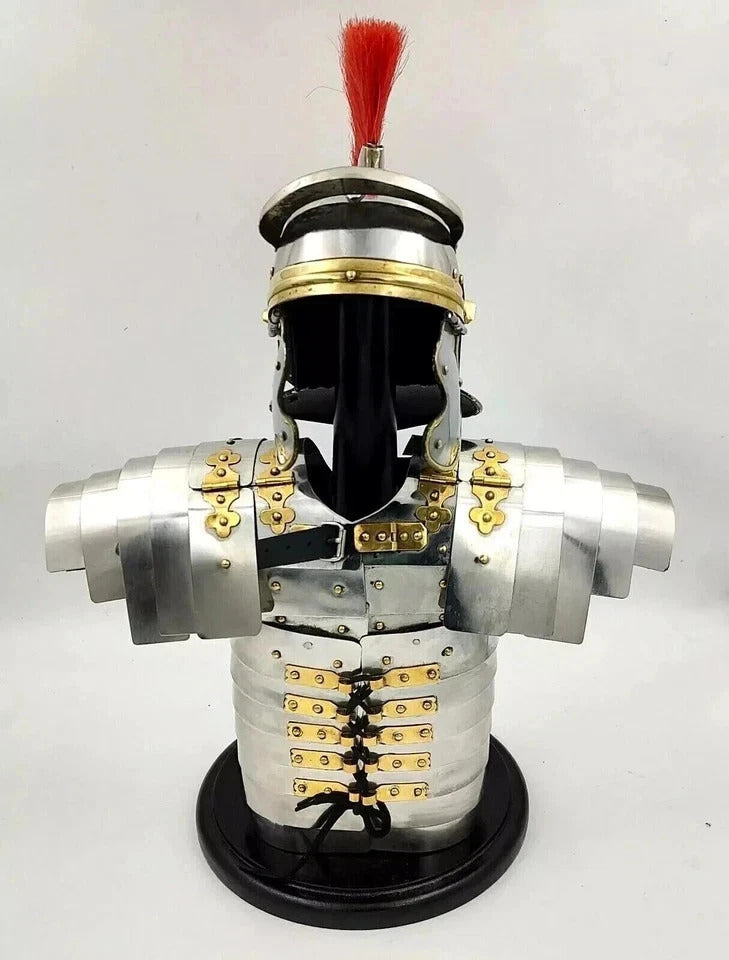 Authentic Roman Lorica Segmentata costume armor with Centurion helmet made from durable 18-gauge steel for collectors and reenactors