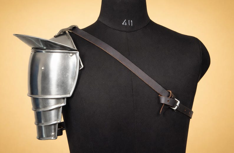 Buy battle ready medieval steel pauldron for Renaissance fair, authentic handmade knight armor