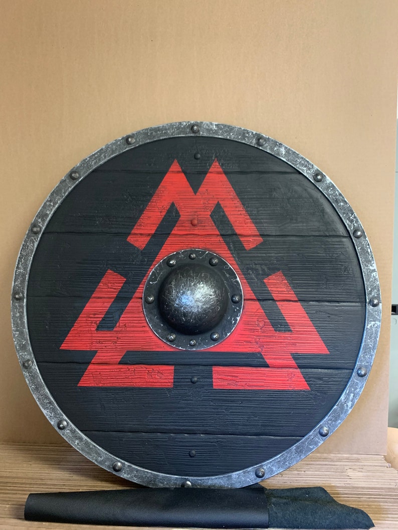 Battleworn Novgorod Viking shield with authentic Valhalla-inspired design for cosplay