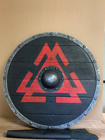 Battleworn Novgorod Viking shield with authentic Valhalla-inspired design for cosplay