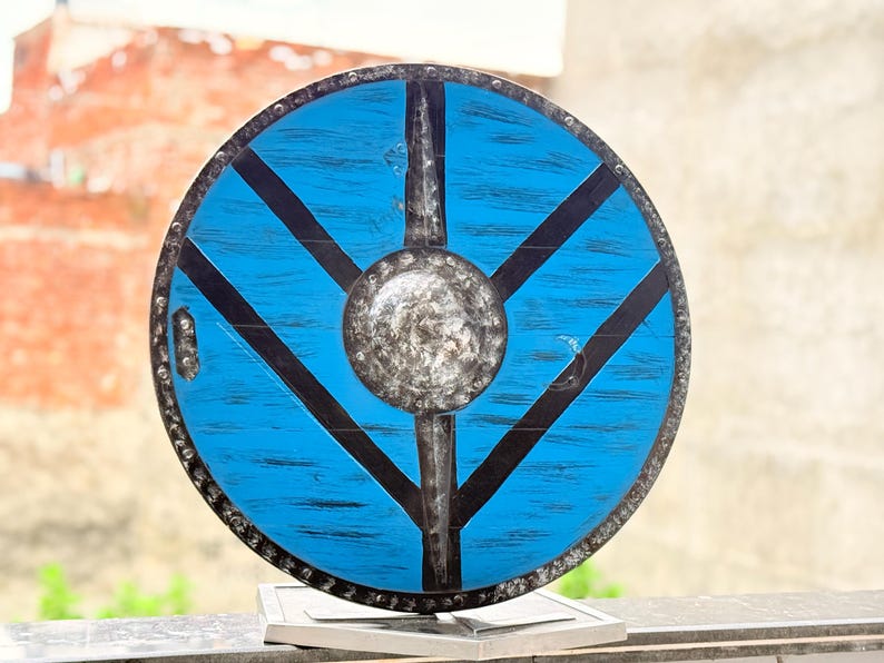 Battleworn Viking Shield – Handcrafted Wooden Legartha Shield for Warrior Reenactments