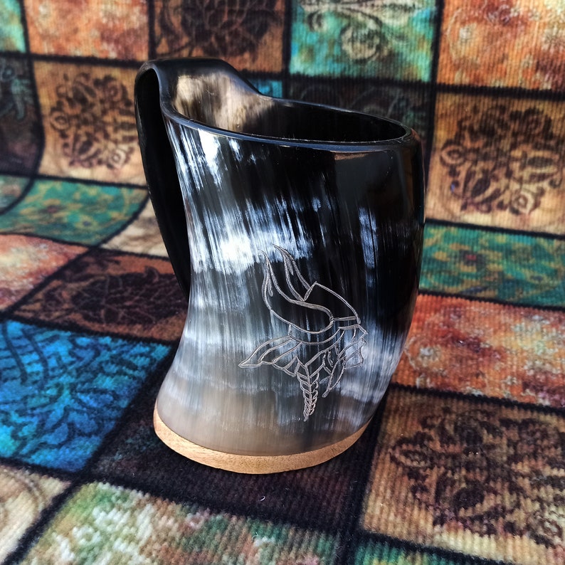 Beer Stein style horn mug perfect as a personalized groomsman gift