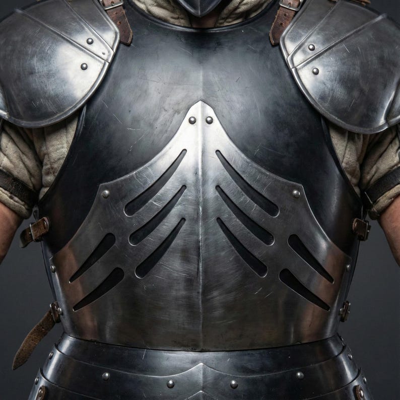 Black Ice Armor Cuirass, Backplate, Tassets, and Full Leg Set | High-Quality Cosplay Armor for Fantasy Events