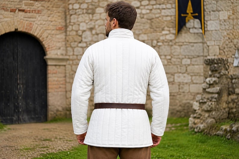 Black Medieval Padded Jacket for cosplay and fantasy costumes