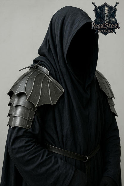Black Nazgûl Pauldrons showcasing Witch King shoulder armor with silver buff accents